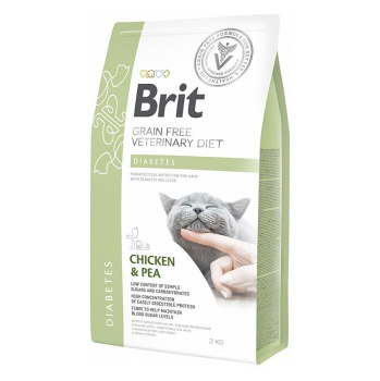 BRIT Veterinary diet grain free diabetes granuly pre mačky, Hmotnosť balenia: 2 kg