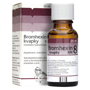 BROMHEXIN 8 KM kvapky 8 mg 20 ml (Na vlhký kašeľ)