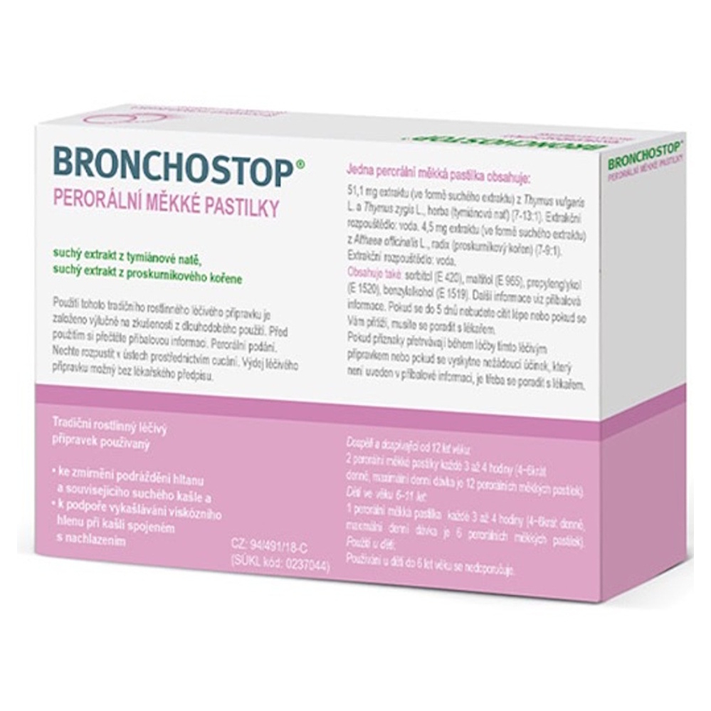 BRONCHOSTOP pastilky na cmúľanie 20ks kúpite na Mojalekaren.sk