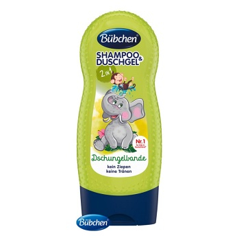 BÜBCHEN Kids šampón a sprchovací gél 2v1 Partička z džungle 230 ml