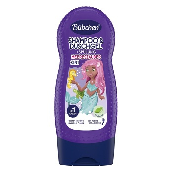 BÜBCHEN Kids šampón, sprchový gél, kondicionér 3v1 Malá morská víla 230 ml (Mydlá a sprchové gély) - Zvláčňujúci