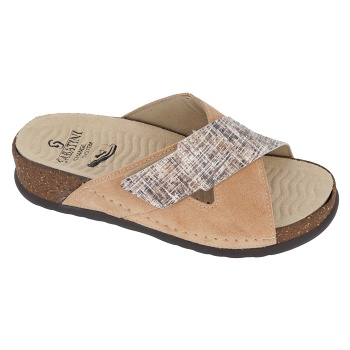 SABATINI KAROLINA Tweed/Camoscio papuče karamelové 1 pár, Veľkosť obuvi: 39 (Dámska ortopedická obuv)