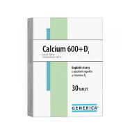 GENERICA Calcium 600 + vitamín D3 30 tabliet