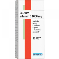 Generica Calcium + Vitamín C 1000 mg 10 šumivých tabliet