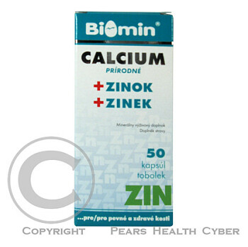 BIOMIN Calcium prírodné + zinok 50 kapsúl