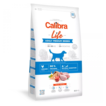 CALIBRA Life Adult Medium Breed Chicken pre psy stredných plemien 1 ks, Hmotnosť balenia (g): 2,5 kg