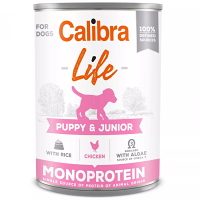 CALIBRA Life konzerva Puppy&Junior Chicken&rice pre šteňatá 400 g