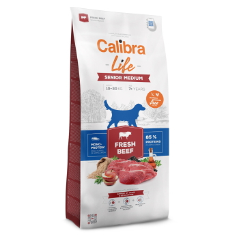 CALIBRA Life Fresh Beef Senior Medium granuly pre psov 1 ks, Hmotnosť balenia: 2,5