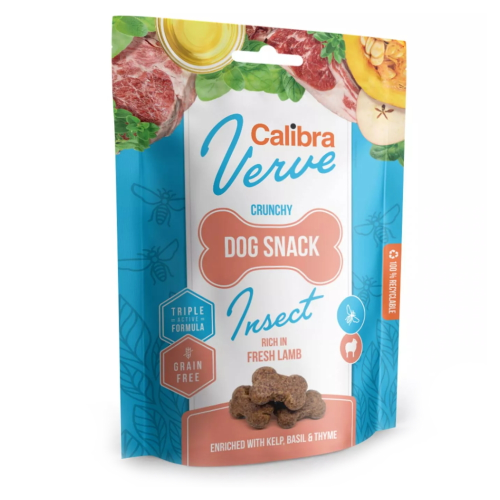 CALIBRA Verve Crunchy Snack Insect & Fresh Lamb maškrty s hmyzom a jahňacím pre psov 150 g