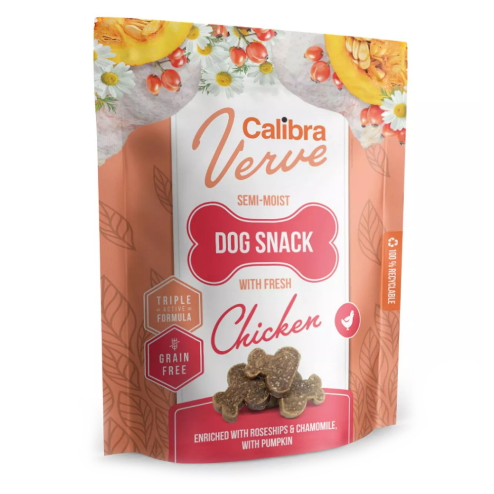 CALIBRA Verve Semi-Moist Snack Fresh Chicken maškrty s kuracím pre psov 150 g