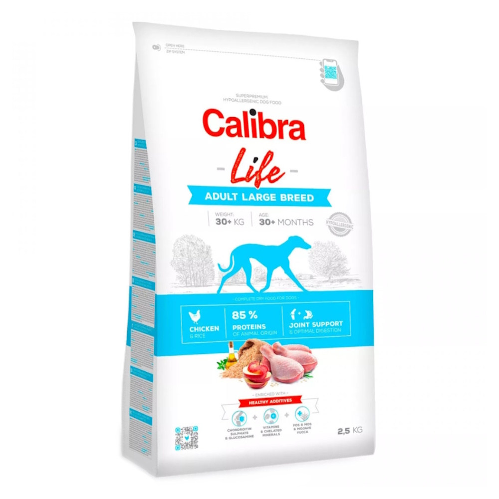 CALIBRA Life Adult Large Breed Chicken granule pre psov 1 ks, Hmotnosť balenia: 2,5 kg