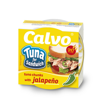 CALVO Sandwich tuniak s paprikami jalapeno v slnečnicovom oleji 142 g