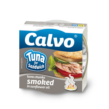 CALVO Sandwich údený tuniak v slnečnicovom oleji 142 g