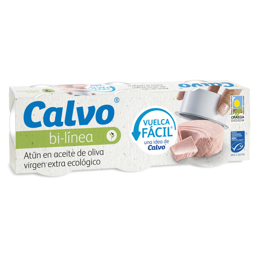 E-shop CALVO Tuniak v BIO extra panenskom olivovom oleji 3 x 65 g
