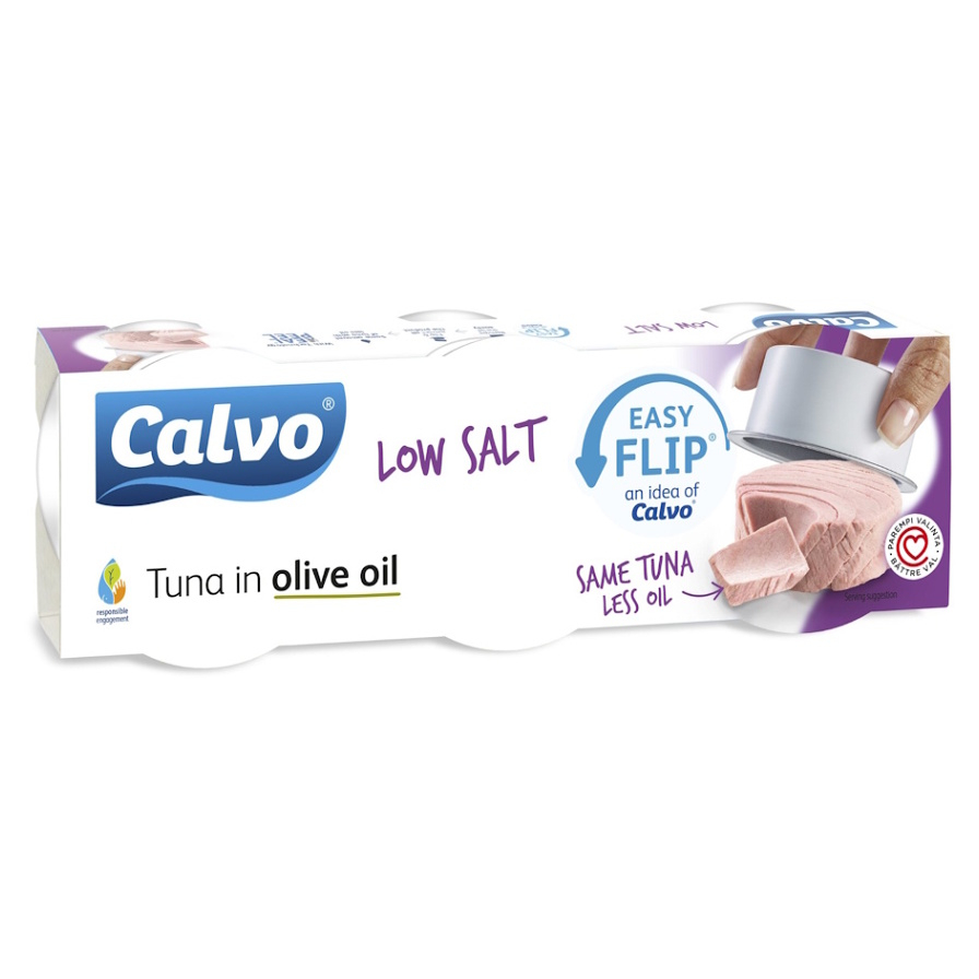 E-shop CALVO Tuniak v olivovom oleji s nízkym obsahom soli 3 x 65 g