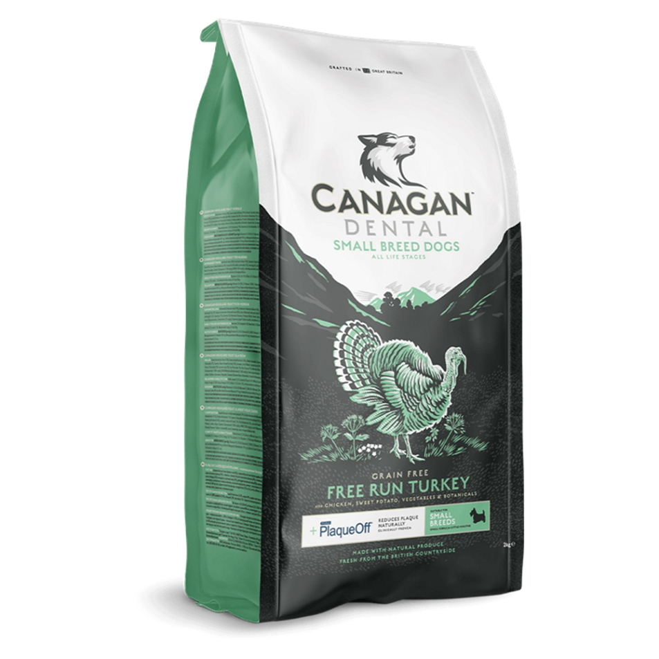 E-shop CANAGAN Small Breed Dental Free run turkey granule pre psov, Hmotnosť balenia (g): 2 kg