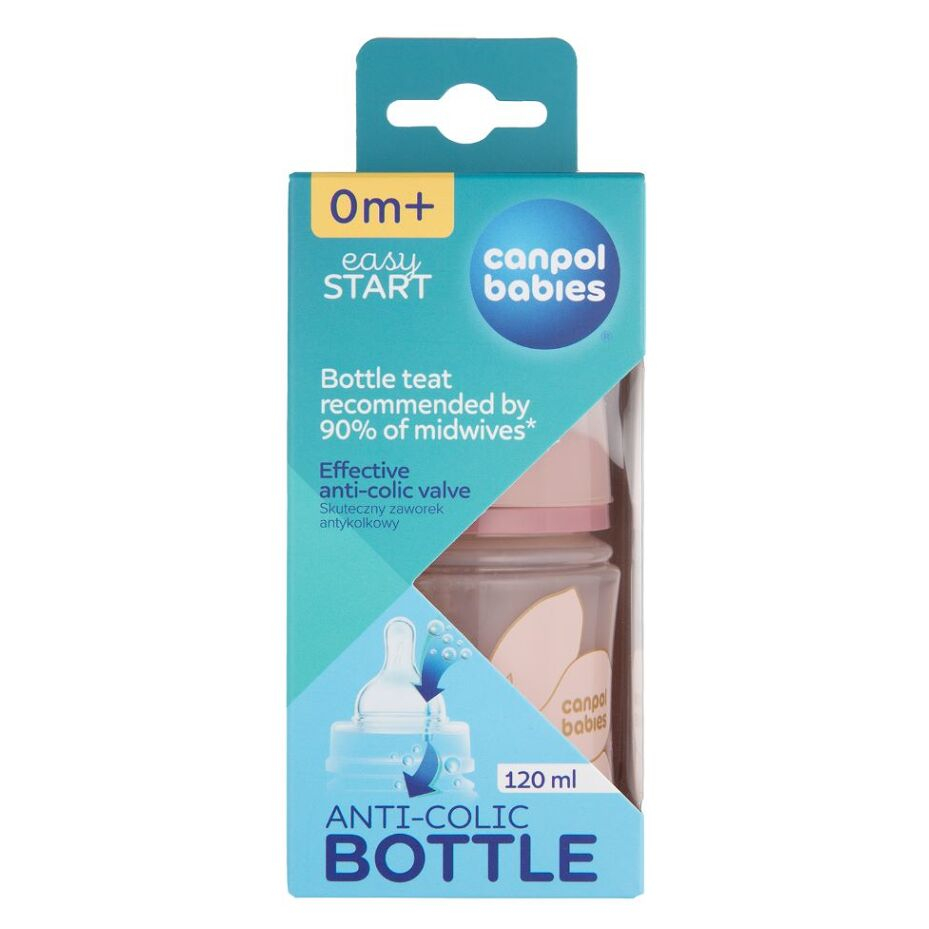 CANPOL BABIES Antikoliková fľaša EasyStart GOLD ružová 120 ml kúpite na Mojalekaren.sk