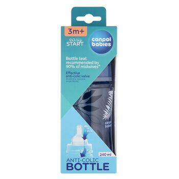 CANPOL BABIES Antikoliková fľaša EasyStart GOLD modrá 240 ml