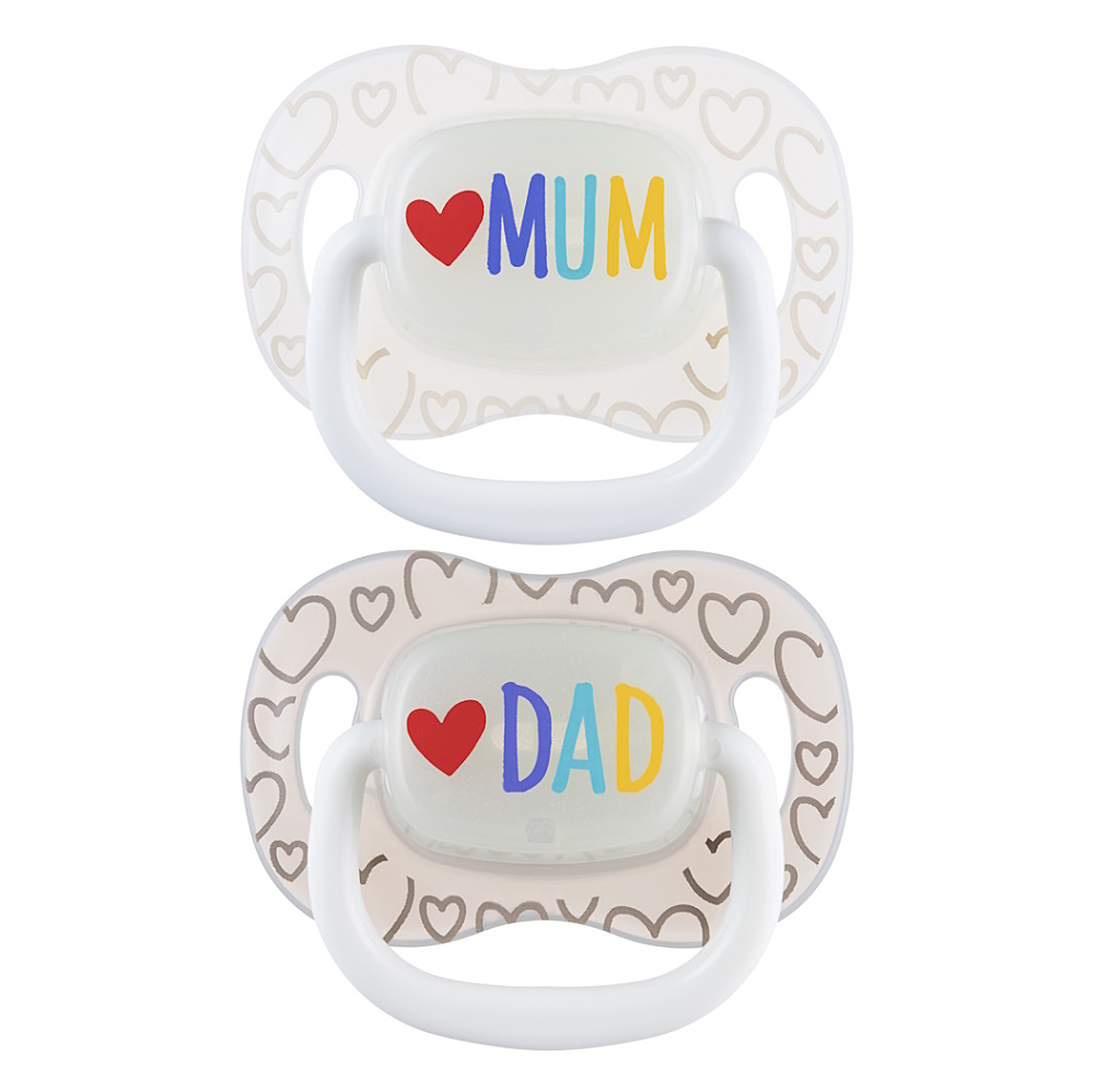CANPOL BABIES Mum&Dad cumlík svietiaci silikónový symetrický 0-6m 2kusy