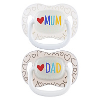 CANPOL BABIES Mum&Dad cumlík svietiaci silikónový symetrický 0-6m 2kusy