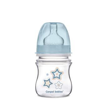 CANPOL BABIES Fľaša sa širokým hrdlom NEWBORN BABY modrá 120 ml