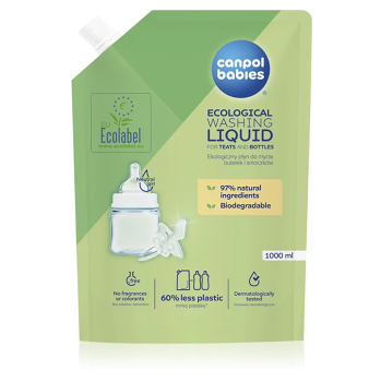 CANPOL BABIES Náhradná náplň prostriedok na dojčenské fľaše 1000 ml (Umývacie prostriedky) - Hypoalergénny, Čistiace, Náhradné náplne, Ekologické