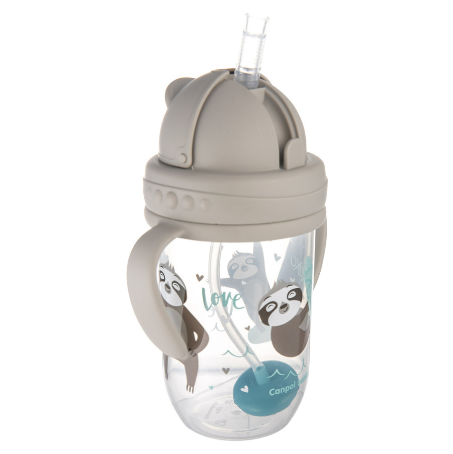 CANPOL BABIES Exotic animals nevylievací hrnček so slamkou a závažím sivý 6m+ 270 ml kúpite na Mojalekaren.sk