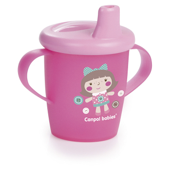 CANPOL BABIES Nevylievací hrnček TOYS 250 ml ružový