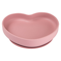 CANPOL BABIES Silikónový tanier s prísavkou srdce ružový