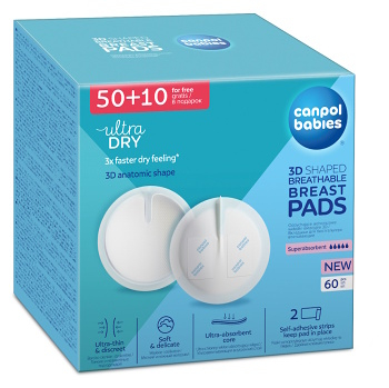 CANPOL BABIES Tampóny do podprsenky Standard 50 + 10 kusov