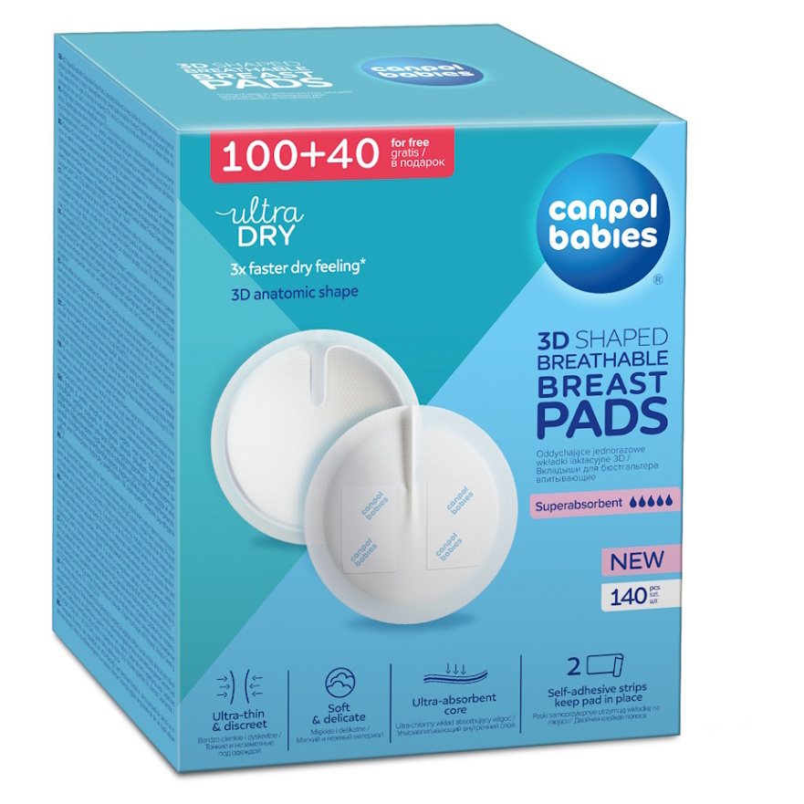 Canpol babies Breast Pads Standard 100+ 40 Ks jednorazové vložky do podprsenky 140 ks kúpite na Mojalekaren.sk