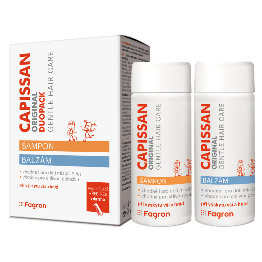 CAPISSAN ORIGINAL DUOPACK šampón 200ml + balzam 200ml + hrebeň