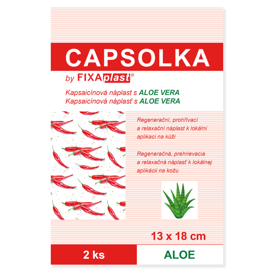 Capsolka - kapsaicínová náplast s Aloe vera 13 cm x 18 cm kúpite na Mojalekaren.sk