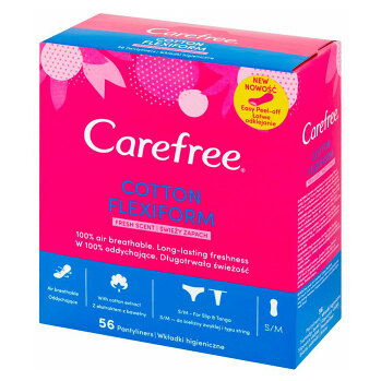 CAREFREE Flexiform slipové vložky so sviežou vôňou 56 kusov
