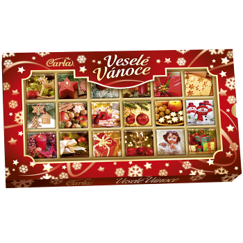 CARLA Mliečne neapolitánky Veselé Vianoce 90 g (Čokolády) - Mliečne