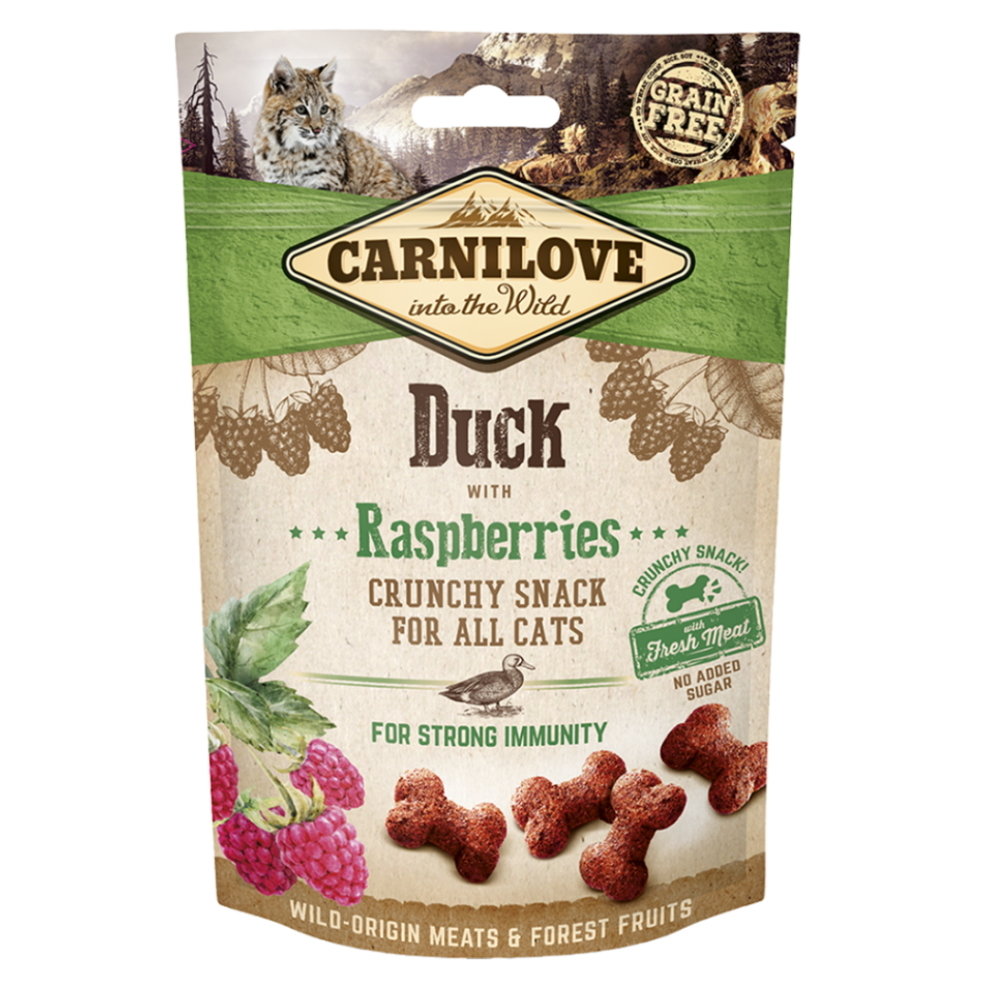 E-shop CARNILOVE Crunchy Snack pre mačky Duck&Raspberries 50 g