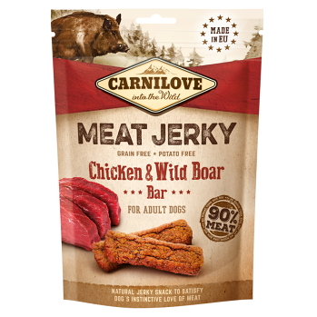 CARNILOVE Meat Jerky pre psov Chicken & Wild Boar Bar 100 g