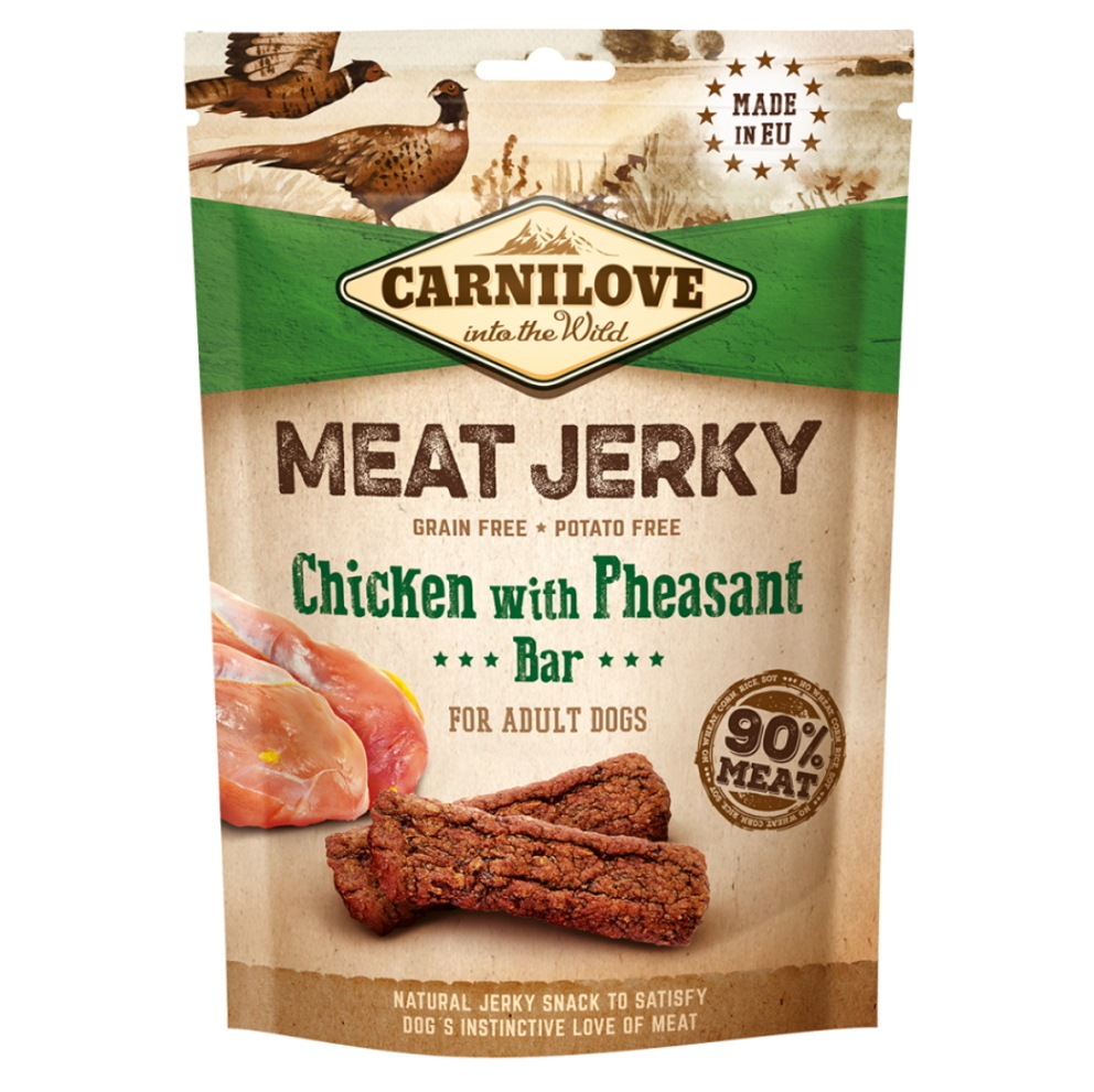 E-shop CARNILOVE Meat Jerky pre psov Chicken with Pheasant Bar 100 g