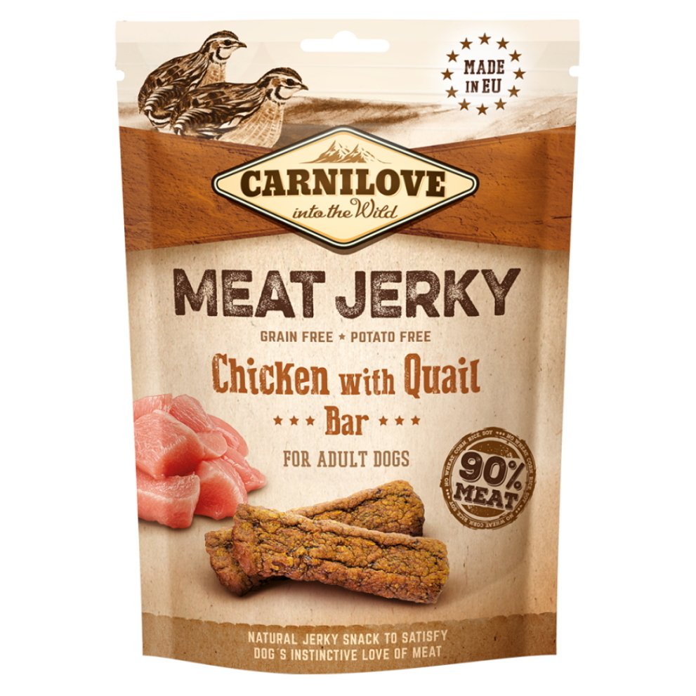 E-shop CARNILOVE Meat Jerky pre psov Chicken with Quail Bar 100 g