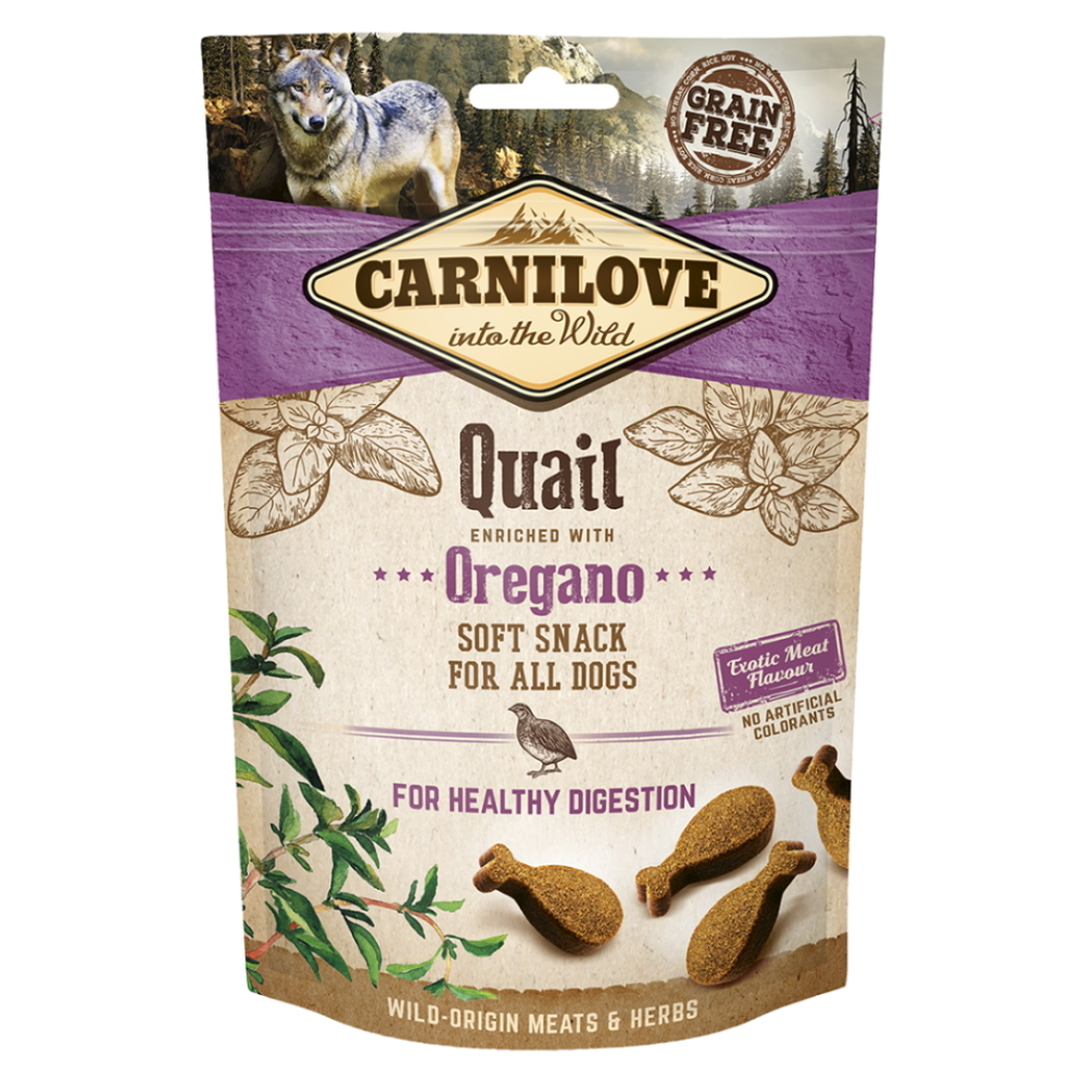 E-shop CARNILOVE Dog Semi Moist Snack Quail&Oregano 200 g