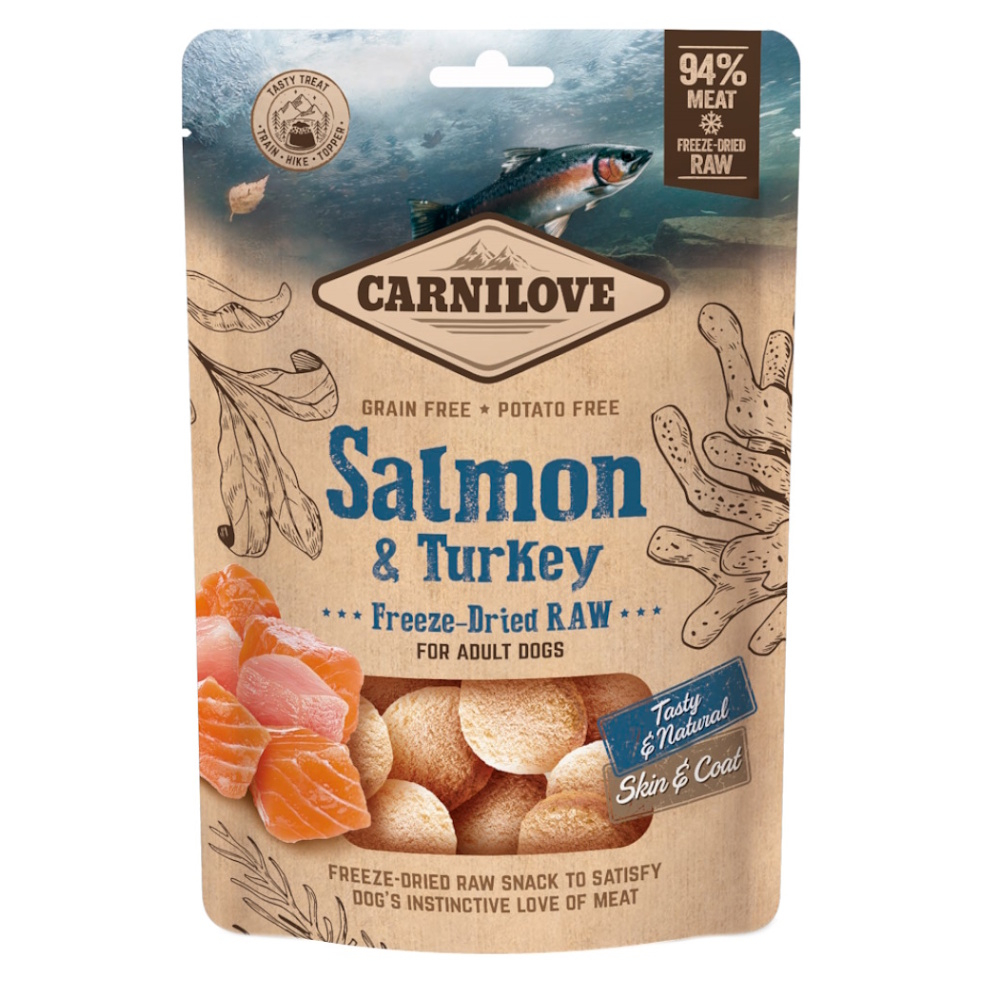 E-shop CARNILOVE Raw Freeze - Dried Snacks Salmon & Turkey maškrty pre psov 60 g