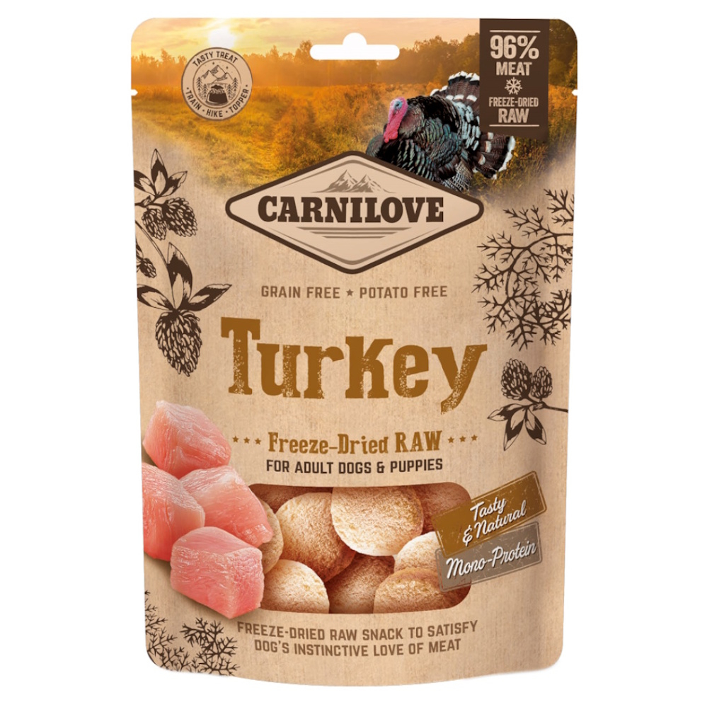 E-shop CARNILOVE Raw Freeze-Dried Snacks Turkey maškrty pre psov 60 g