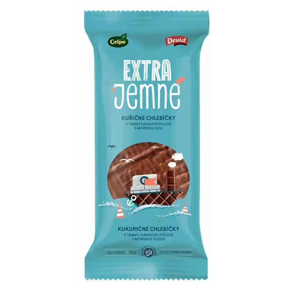 E-shop CELPO Extra jemné kukuričné chlebíčky kakao a morská soľ 70 g