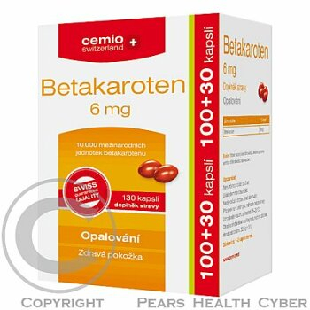 CEMIO Betakarotén 6 mg 100 + 30 kapsúl ZADARMO (Vitamíny) - Prírodné, Samotné