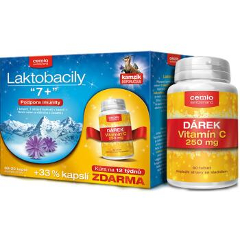CEMIO Laktobacily 60+20 kapsúl ZADARMO + vitamín C 250 mg 60 tabliet DARČEK