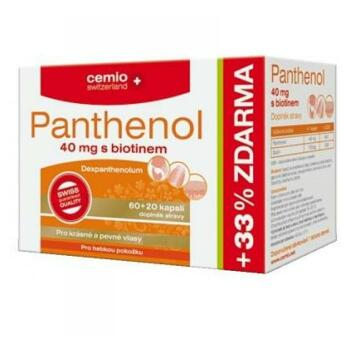 CEMIO Panthenol s biotínom 40 mg 60+20 kapsúl ZADARMO, poškodený obal