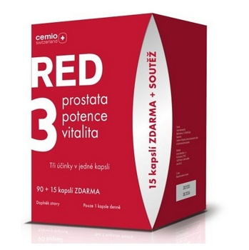 CEMIO Red3 prostata, vitalita, potencia 90 + 15 kapsúl ZADARMO