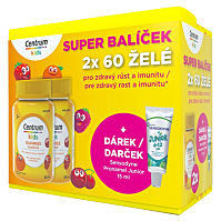 CENTRUM Kids gummies multifruit 2 x 60 želé + DARČEK zubná pasta 15 ml