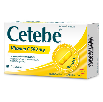 CETEBE Vitamín C 500 mg s postupným uvoľňovaním 30 kapsúl