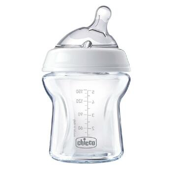 CHICCO Fľaša dojčenská sklo Natural Feeling 0m+ Neutral 150 ml